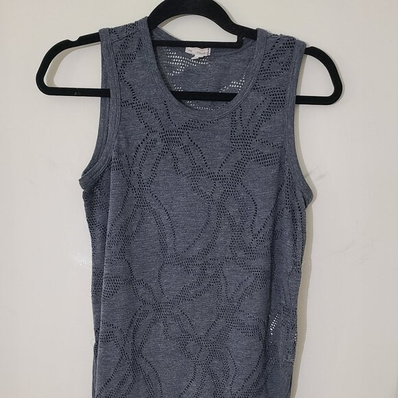 Gap Womens Shirt Size S Gray Open Knit Soft Sleeveless Lightweight Flowy Casual - Picture 1 of 6